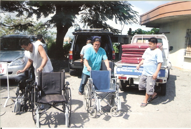 Wheelchairs and mattresses delivered to the hospitals and healthcenters.