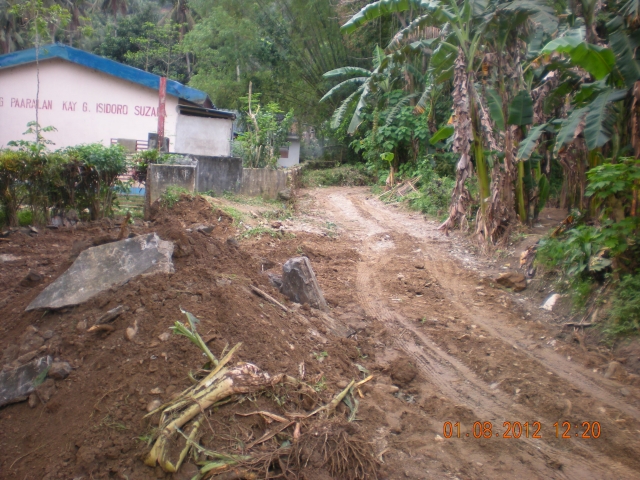 Damage caused by 2011 flash floods to the creek adjacent to Isodoro Suzara Memorial School, Puerto Galera