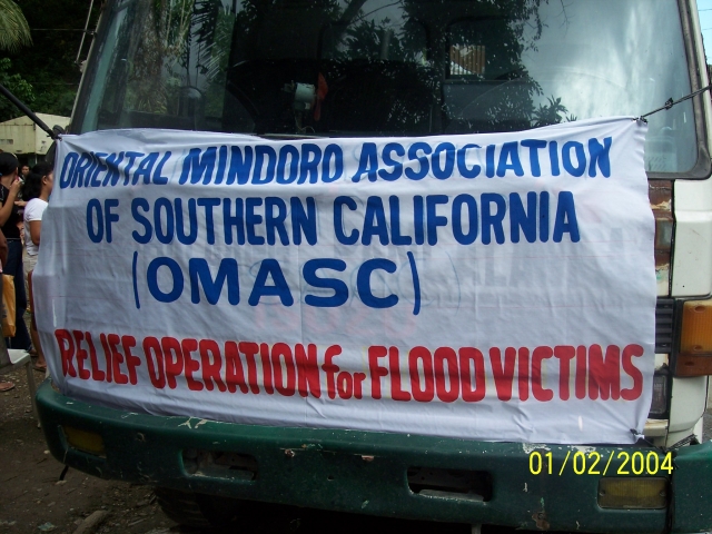 One of the trucks provided by Provincial government to carry the relief goods to various relief sites.