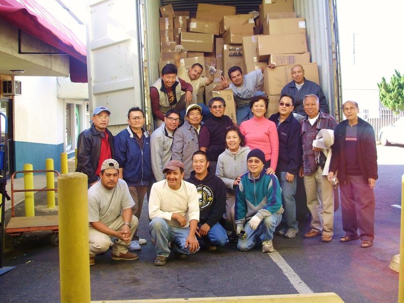 Photo taken after the 40-foot container was loaded with hospital supplies, hospital beds, and textbooks on December 22, 2009.